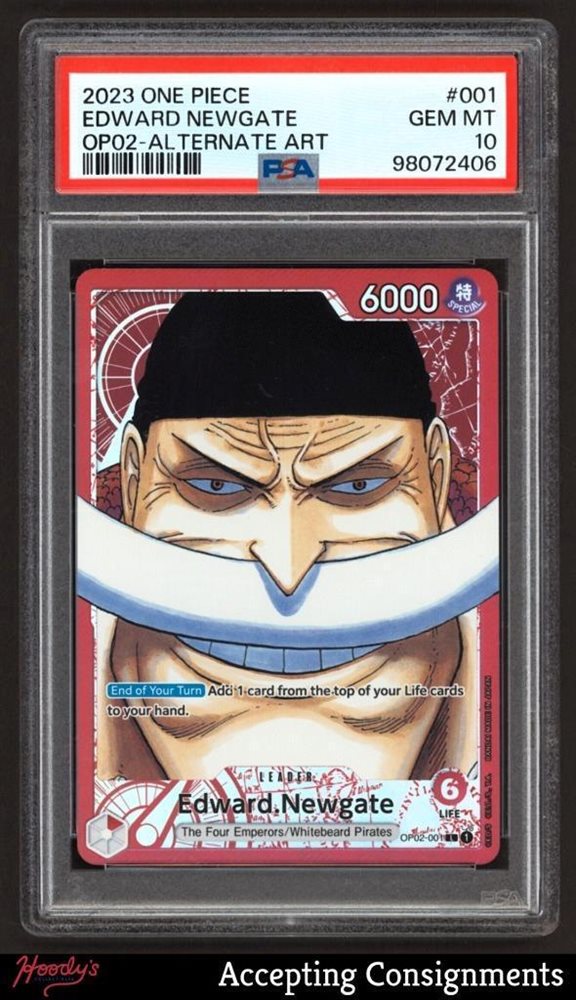 ONE PIECE - 【PSA10】エドワード・ニューゲート L OP02-001 PSA 10 Edward Newgate OP02-001 Leader ALT ART ONE PIECE Card