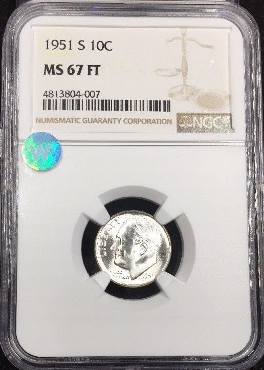 2018 D Roosevelt Dime 10c NGC MS 67 FT Full Torch