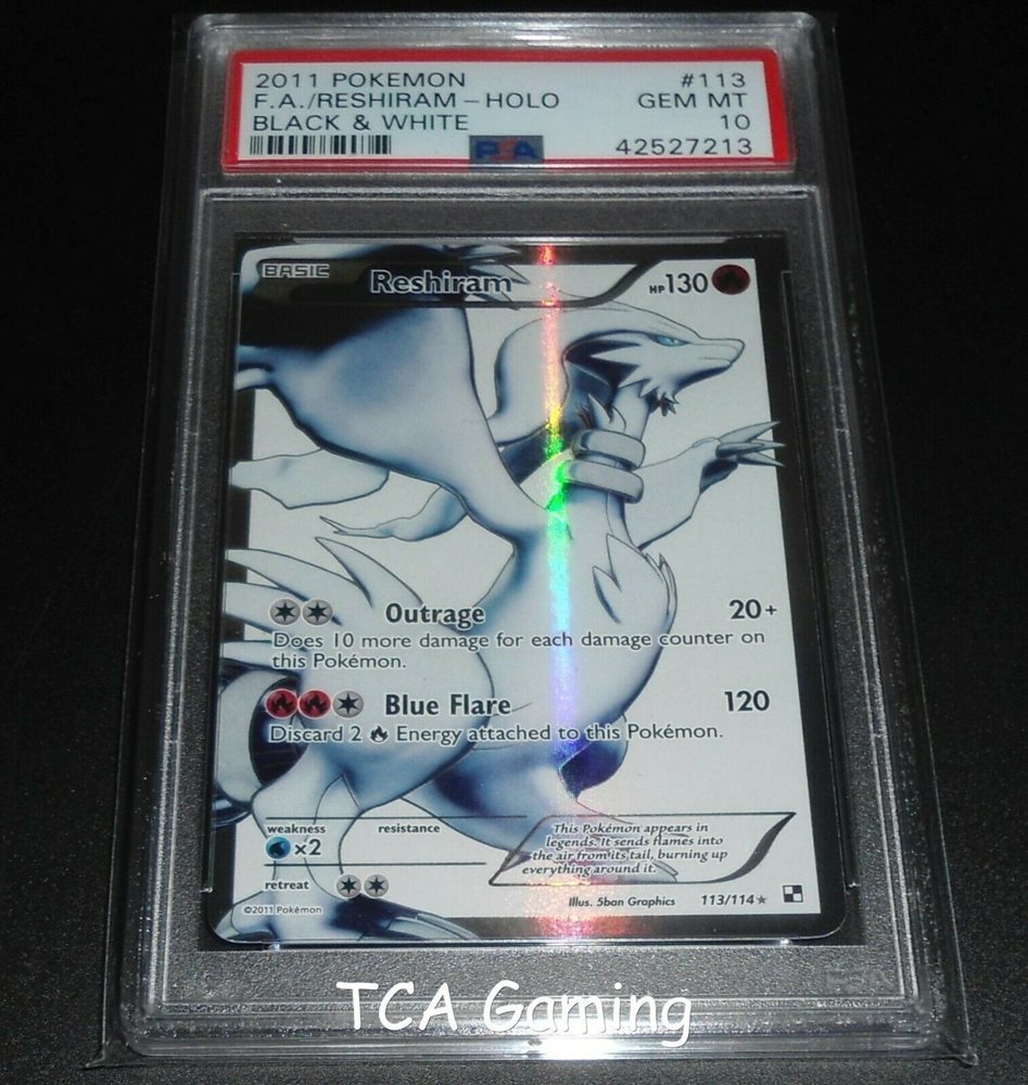PSA 10 GEM MINT Reshiram 113/114 BW Black & White FULL