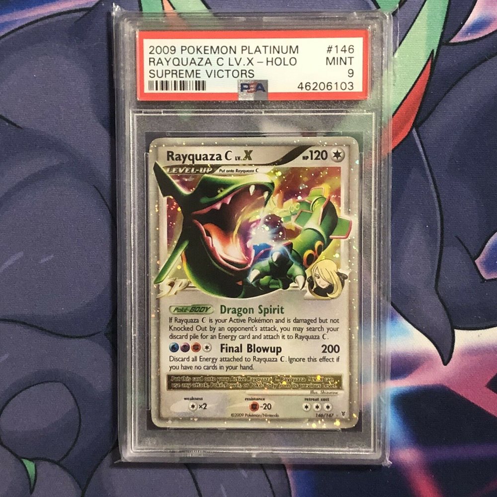 Auction Prices Realized Tcg Cards 09 Pokemon Platinum Supreme Victors Rayquaza C Lv X Holo