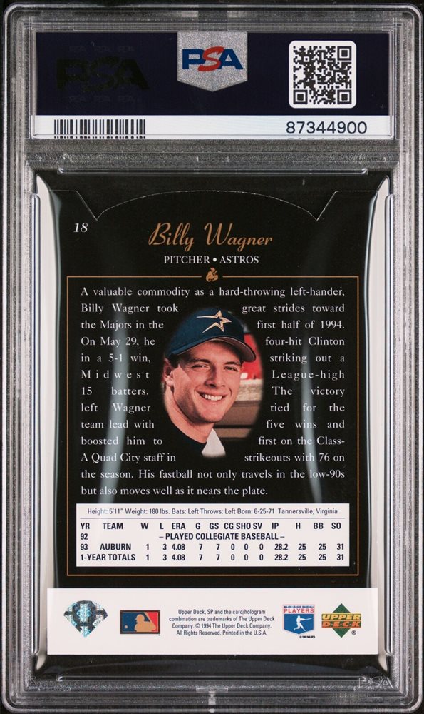 Auction Prices Realized Baseball Cards 1994 SP Billy Wagner