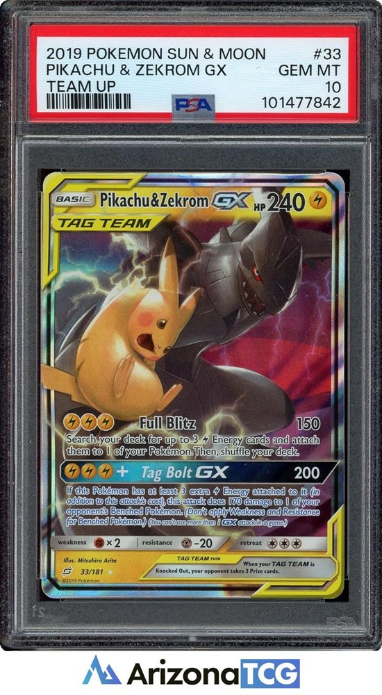 【PSA10】ピカチュウ&ゼクロムGX RR/Pikachu & Zekrom PSA10】ピカチュウ＆ゼクロムgx RR - メルカリ