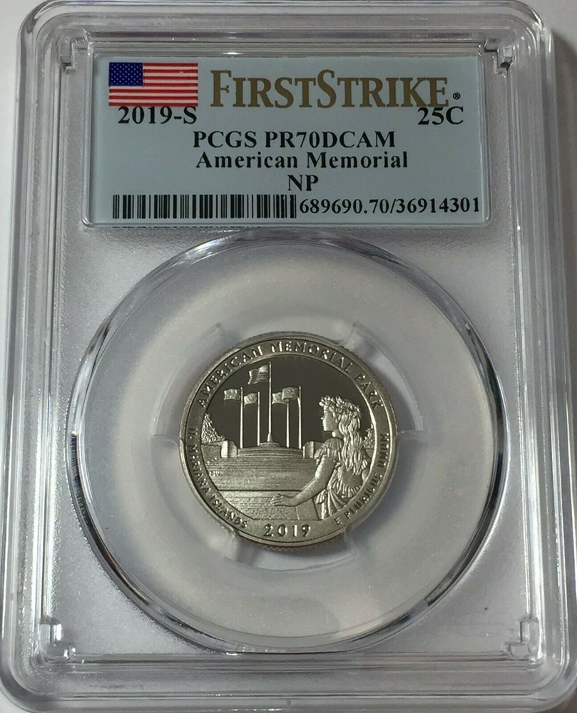 2019-S PCGS PR70 AMERICAN MEMORIAL CLAD PROOF QUARTER .25