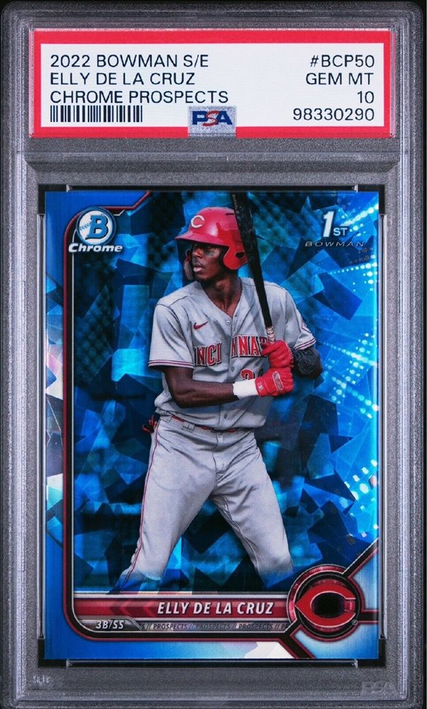 PSA 10 ELLY DE LA CRUZ 2022 Bowman Chrome MEGA BOX Mojo Refractor RC GEM  MINT
