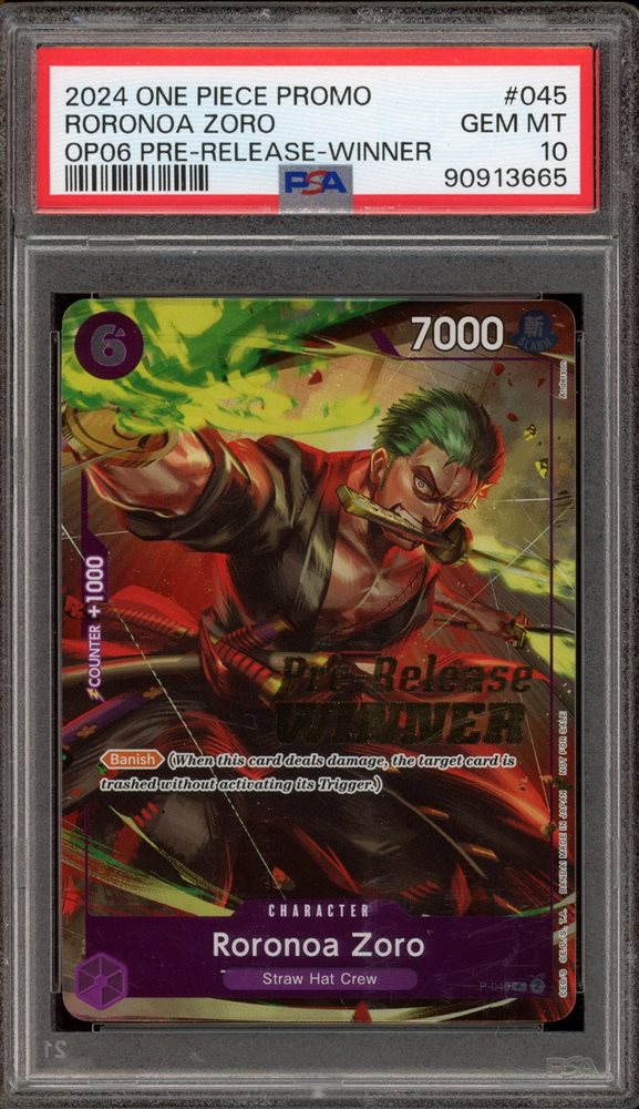Auction Prices Realized Tcg Cards 2024 ONE PIECE PROMOS Roronoa Zoro