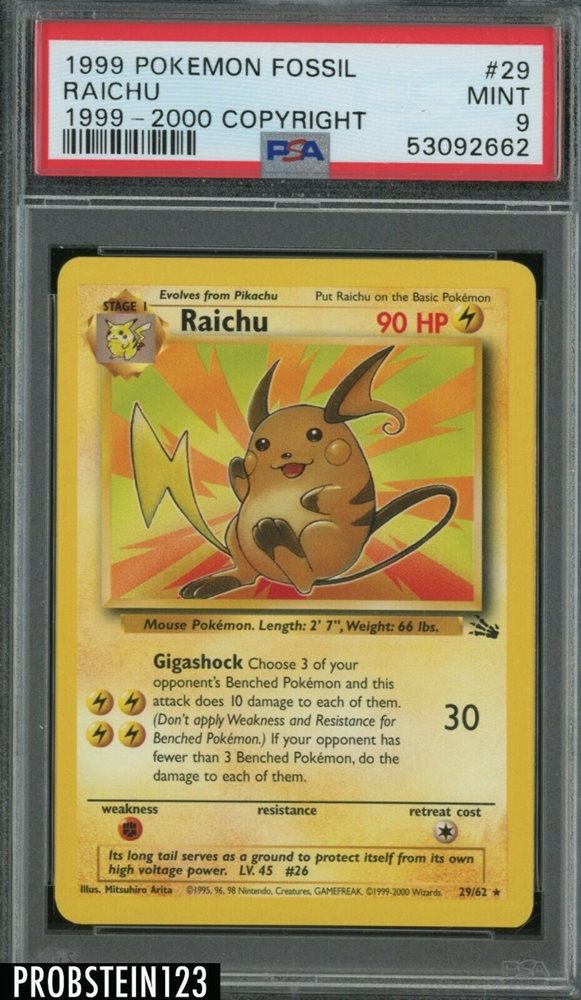Auction Prices Realized Tcg Cards 1999 POKEMON FOSSIL Raichu