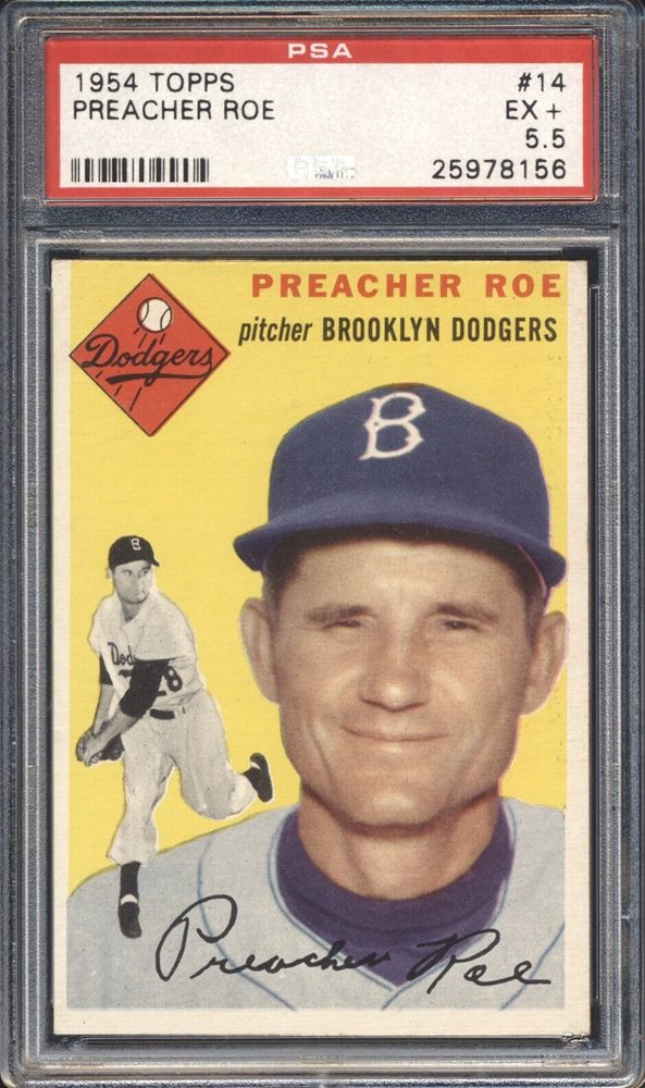Auction Prices Realized Baseball Cards 1954 TOPPS Preacher Roe