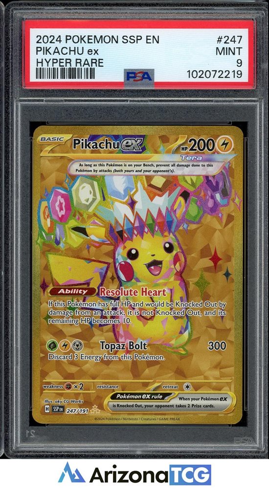 2024 ピカチュウ ex UR PSA 9 2024 Pikachu ex PSA 10 - カルドバ