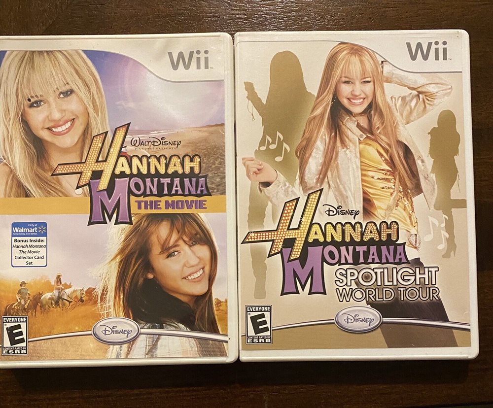 Wii Hannah Montana Game Lot Of 2 the Movie & Spotligh