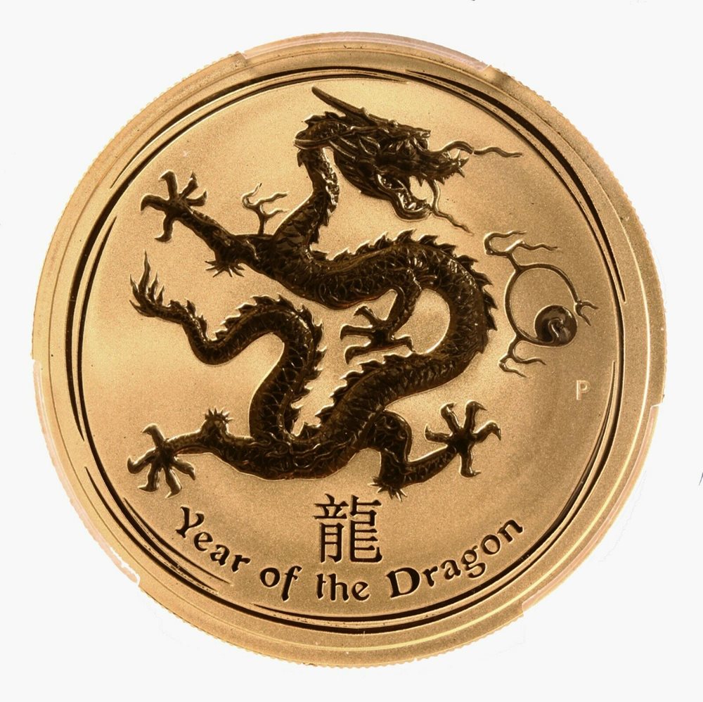 2012-P Australia Year Of The Dragon $100 1oz 9999 Gold PGCS