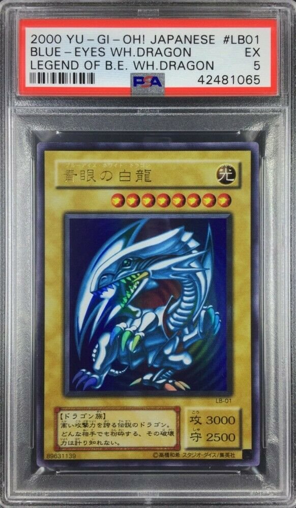 Psa 5 Lb 01 Blue Eyes White Dragon 00 Yu Gi