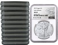 2018 1oz Silver American Eagle NGC MS69 ER Liberty Coin Act White Core