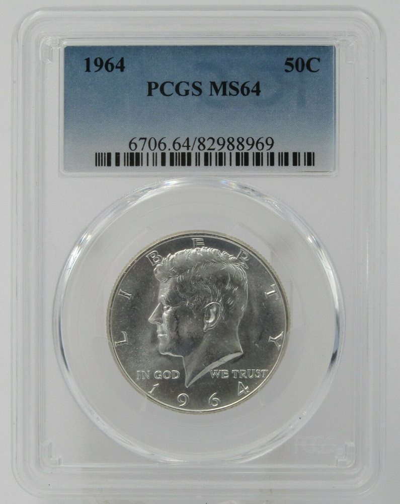 1964 P Kennedy Silver Half Dollar PCGS MS65