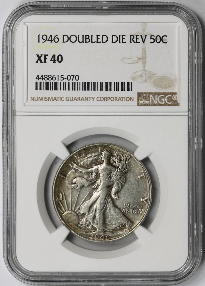 1946 Double Die Reverse Walking Liberty Half Dollar ***XFAU***##