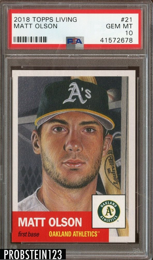 2018 Topps Heritage #302 Matt Olson Oakland Athletics Baseball Card 2018 Topps Heritage #302 Matt Olson Oakland Athletics Baseball Card