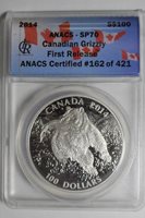 Canada 2014 Grizzly Bear Solitary Titan $100 Pure Silver Matte Proof