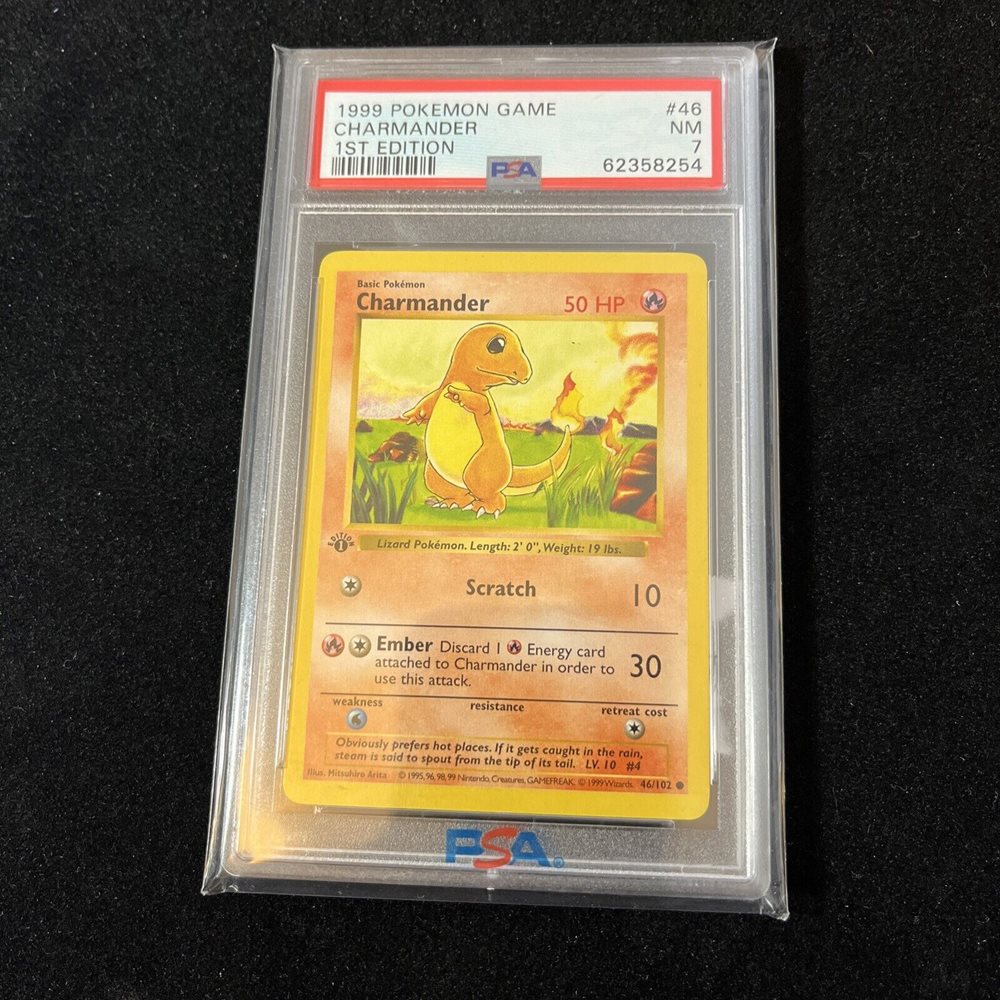 RARE Charmander 46/102 Pokemon Card Base Set 1999 Grading ready PSA