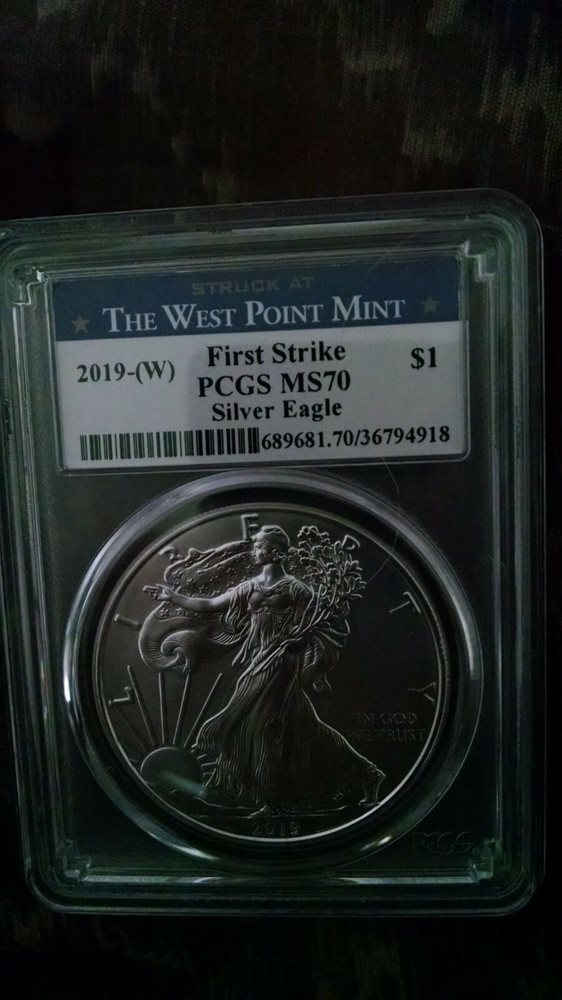 $1 American Silver Eagle PCGS MS70 West Point Frame W 2020