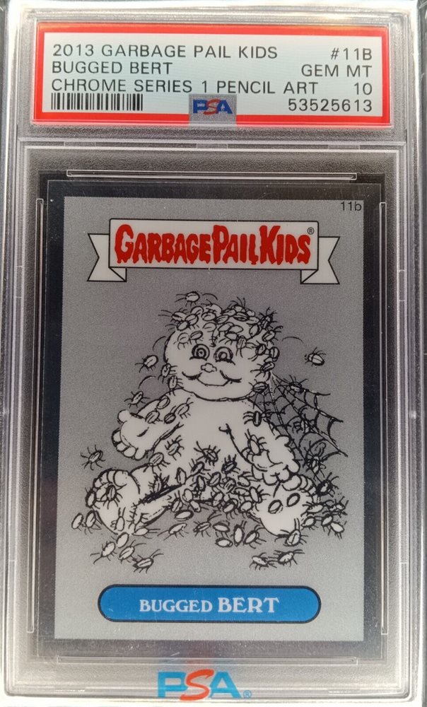 2013 Topps Garbage Pail Kids Chrome Series 1 Pencil Art #11b Bugged Bert front
