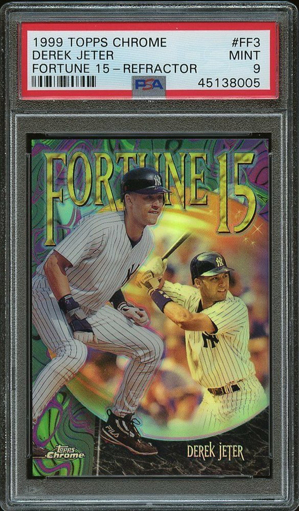 その他 DEREK JETER 1999 BOWMAN CHROME REFRACTOR 1999 Bowman Chrome Diamond Aces Refractor Derek Jeter PSA 9