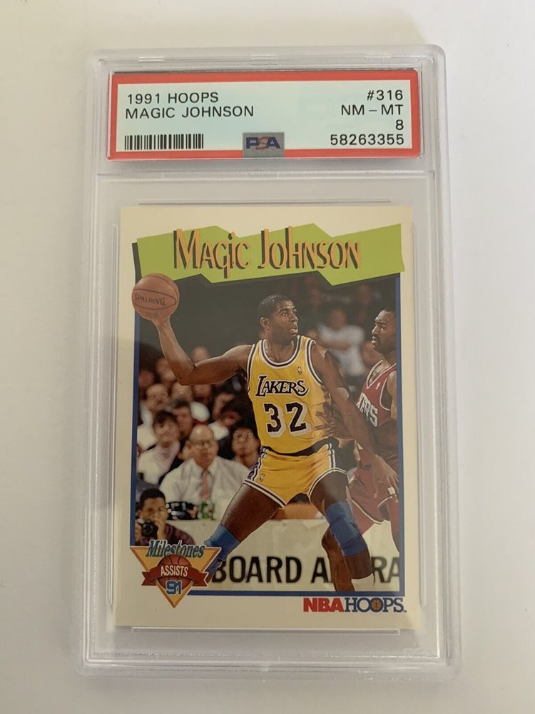 1991-92 NBA Hoops Magic Johnson Milestones Assists #316 Los