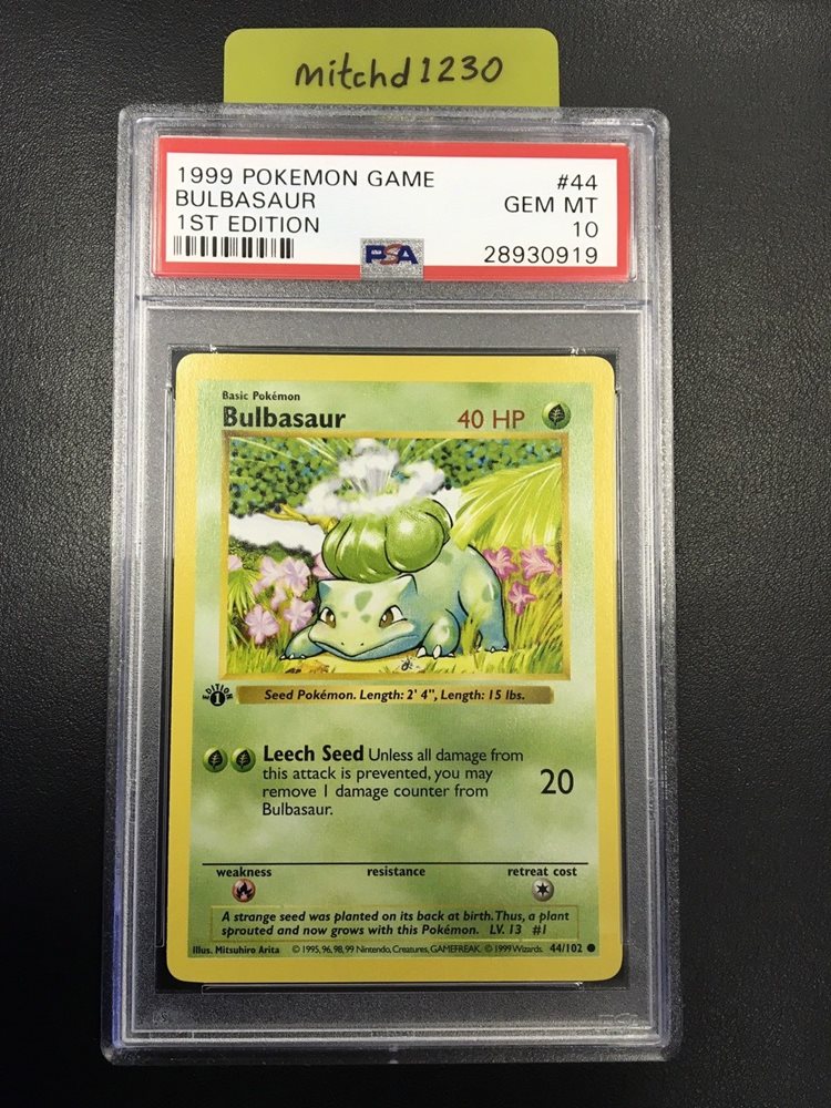 Auction Prices Realized Tcg Cards 1999 Pokemon Game Bulbasaur 1ST EDITION