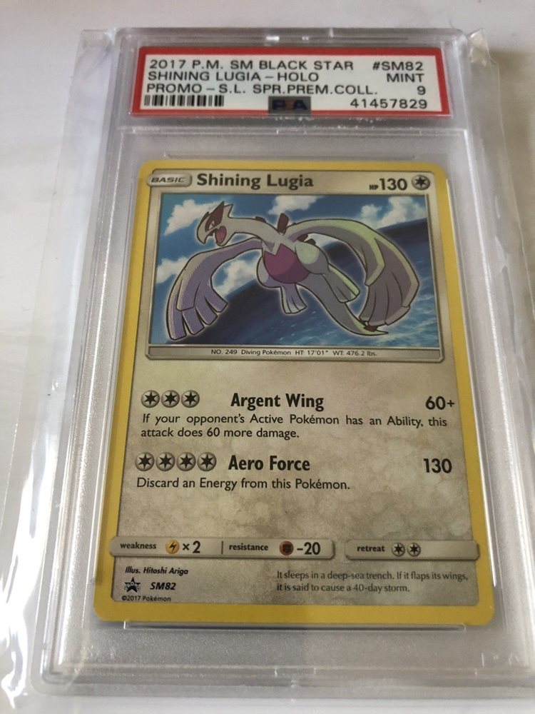 POKEMON PSA 9 MINT 2017 SM PROMO SHINING LUGIA SM82 HOLO RARE SHINY