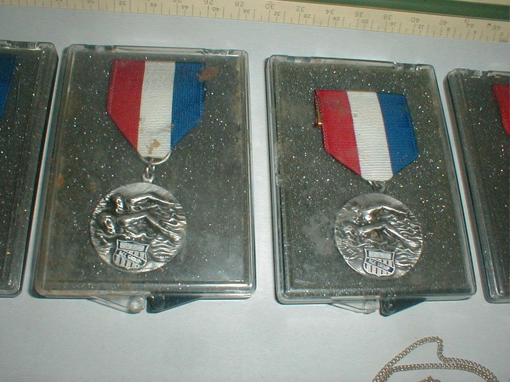 1964 AAU Junior Olympics Swimming Silver Bronze Medal A