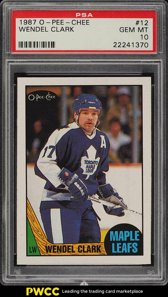 1986 Topps 149 Wendel Clark Rookie RC Maple Leafs PSA 10 