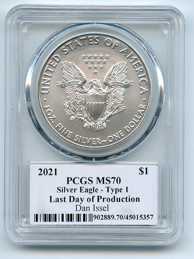 2021 $1 Silver Eagle T1 Last Day Prod PCGS MS70 Legends of Life