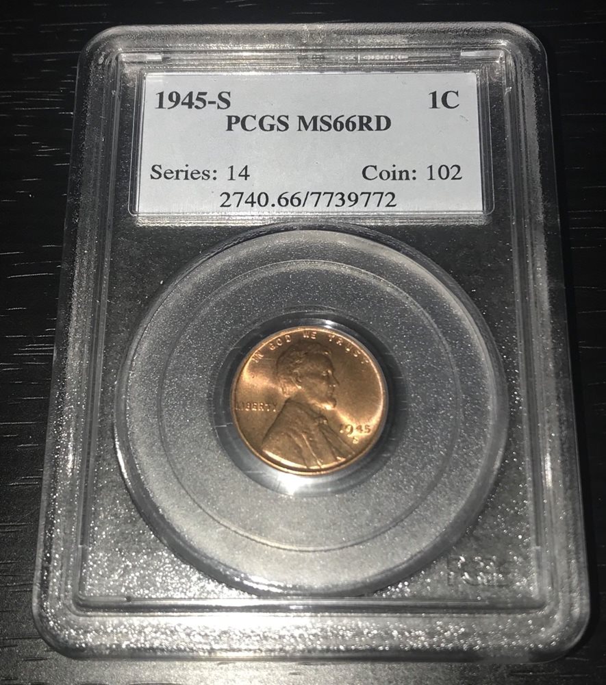 PCGS 1945-S Lincoln Cent MS66+RD