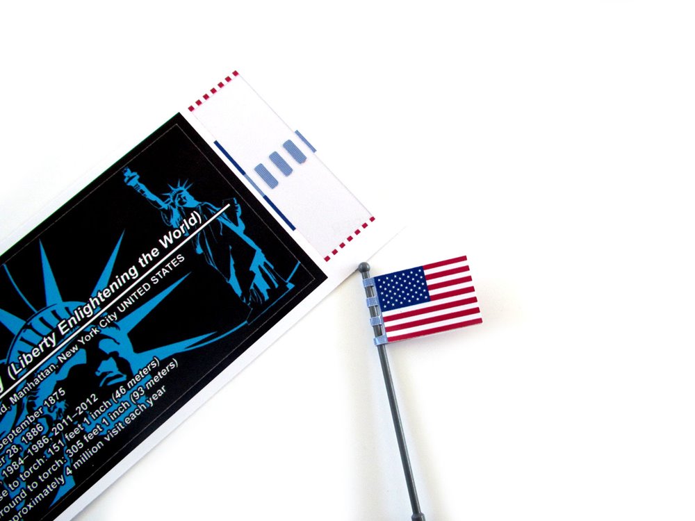 CUSTOM /'DIE CUT/' UCS STYLE PLAQUE STICKER for STATUE OF LIBERTY Lego 3450 BONUS