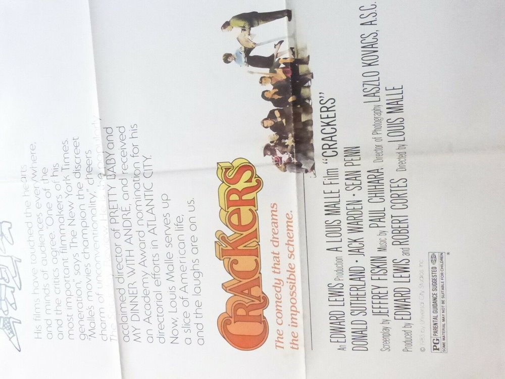Crackers Movie Poster,Original,Year 1983,1Sheet,27x41