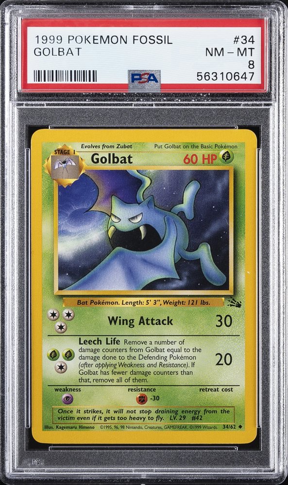 Auction Prices Realized Tcg Cards 1999 POKEMON FOSSIL Golbat