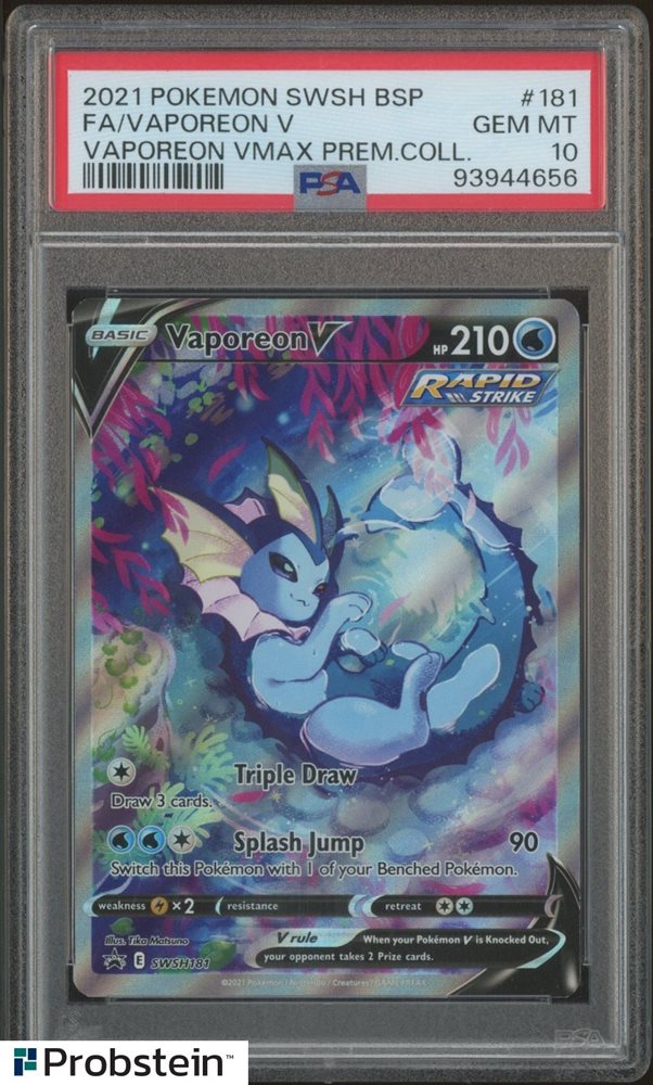 シャワーズV PSA10 Auction Prices Realized Tcg Cards 2021 POKEMON SWSH BLACK