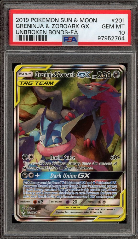 ポケモンカードゲーム GRENINJA & ZOROARK GX PSA10 Greninja & Zoroark GX Tag Team #107 - Pokemon Sun Moon