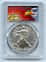 2020 $1 American Silver Eagle PCGS MS70 FDOI Flag Label