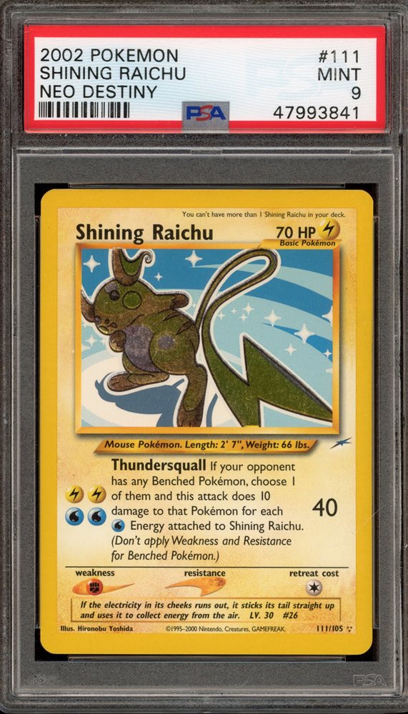 PSA9 ひかるライチュウ 旧裏 neo Shining Raichu Japanese Shining Raichu | eBay