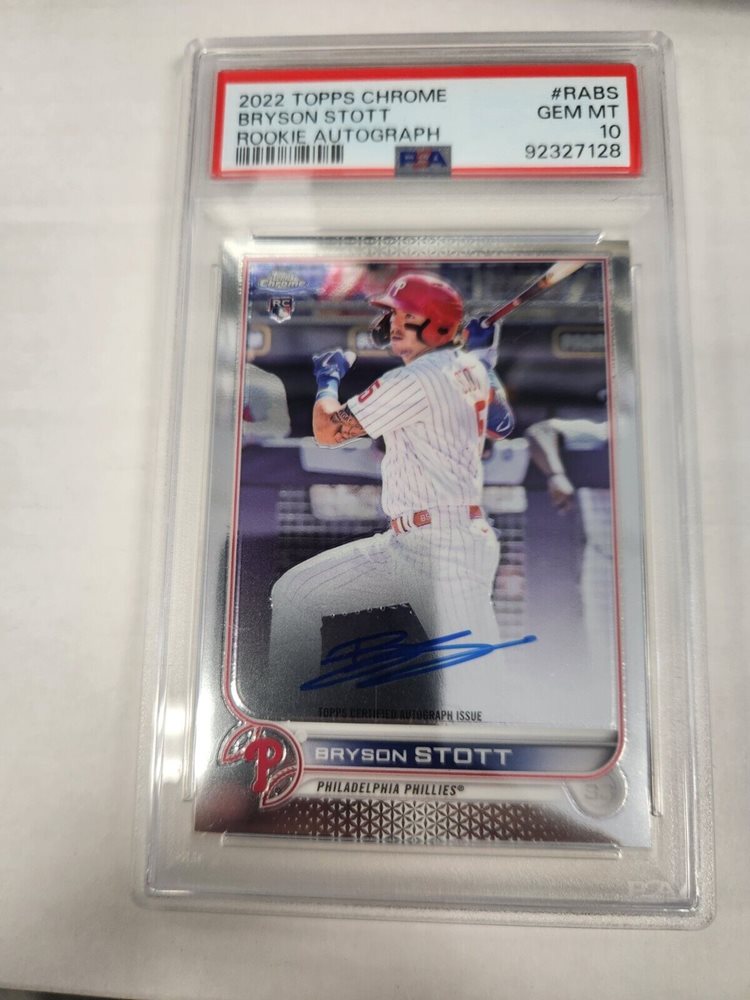 その他 Topps Bryson Stott auto PSA9 RC Bryson Stott 2022 Topps Chrome #RA-BS Rookie Auto Price