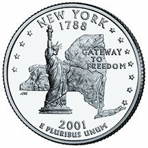 2001 D New York State Quarter **BRILLIANT UNCIRCULATED** ~