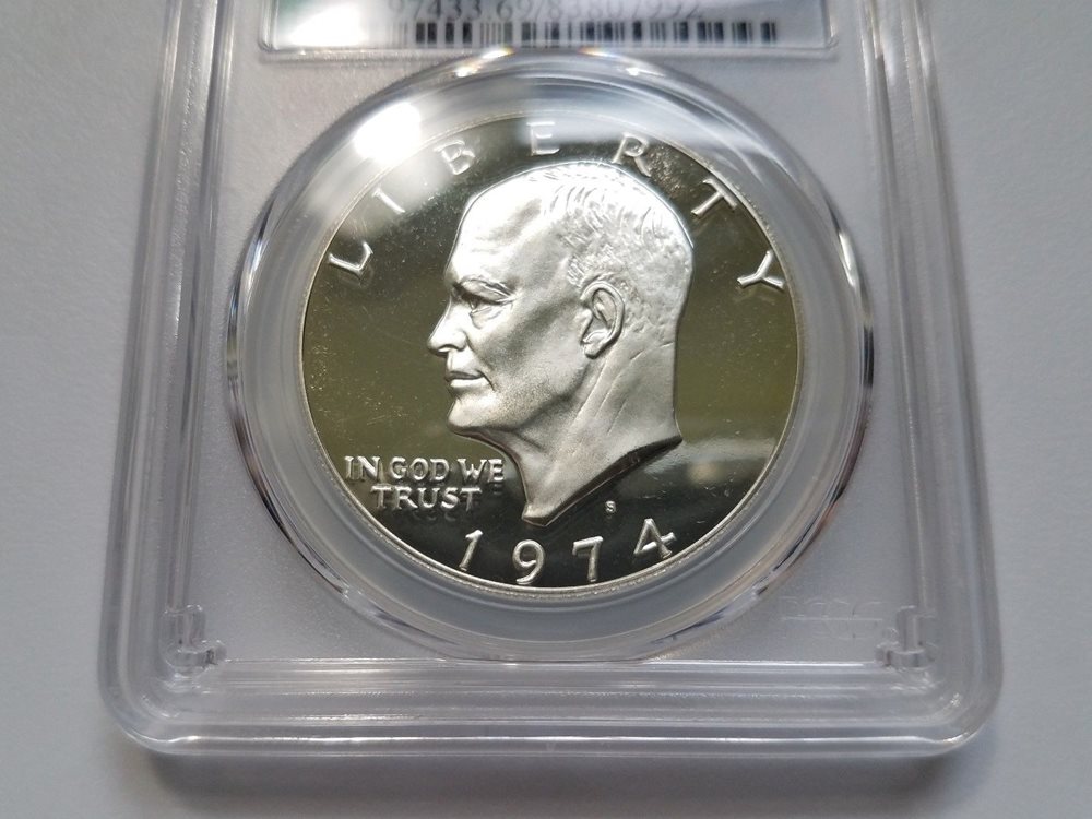 1974 S Eisenhower IKE PCGS PR 69 DCAM CAMEO SILVER Dollar