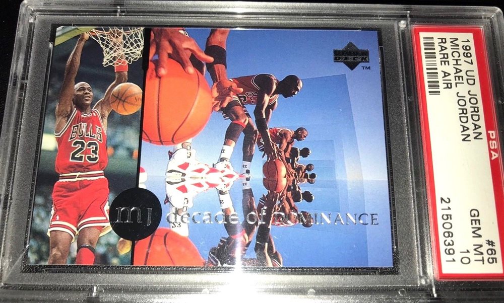 rare air jordan cards Amazon.com: 1998 Michael Jordan Fleer '86 Rookie Overstamp Signature Series  23KT Gold Card Prism Holo Refractor