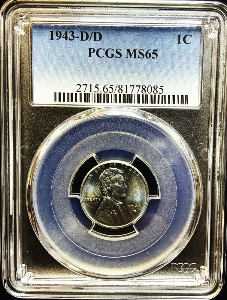 正規店仕入れの STEEL LINCOLN 1943-D/D CENT MS65 MS65, PCGS - FS-501 RPM トップス