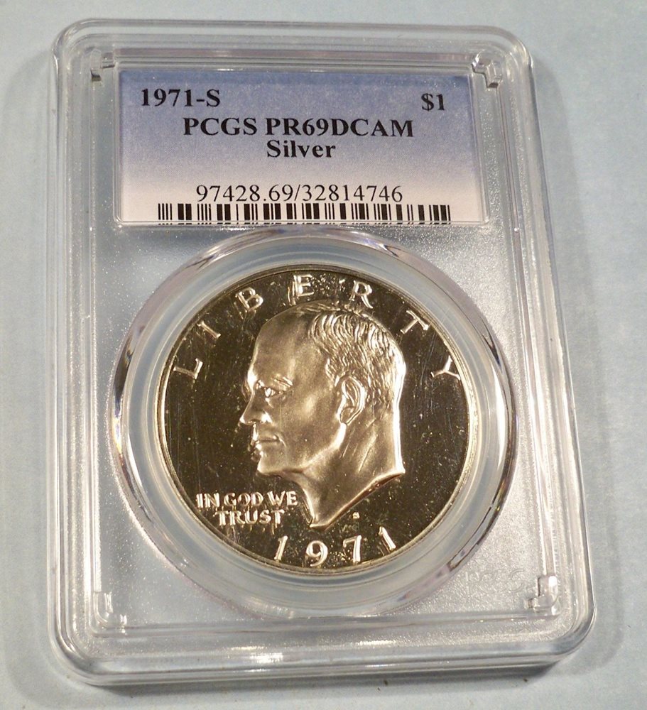 銀貨 PCGS PR69DCAM 1971-S PCGS PR69DCAM SILVER EISENHOWER DOLLAR PROOF DEEP