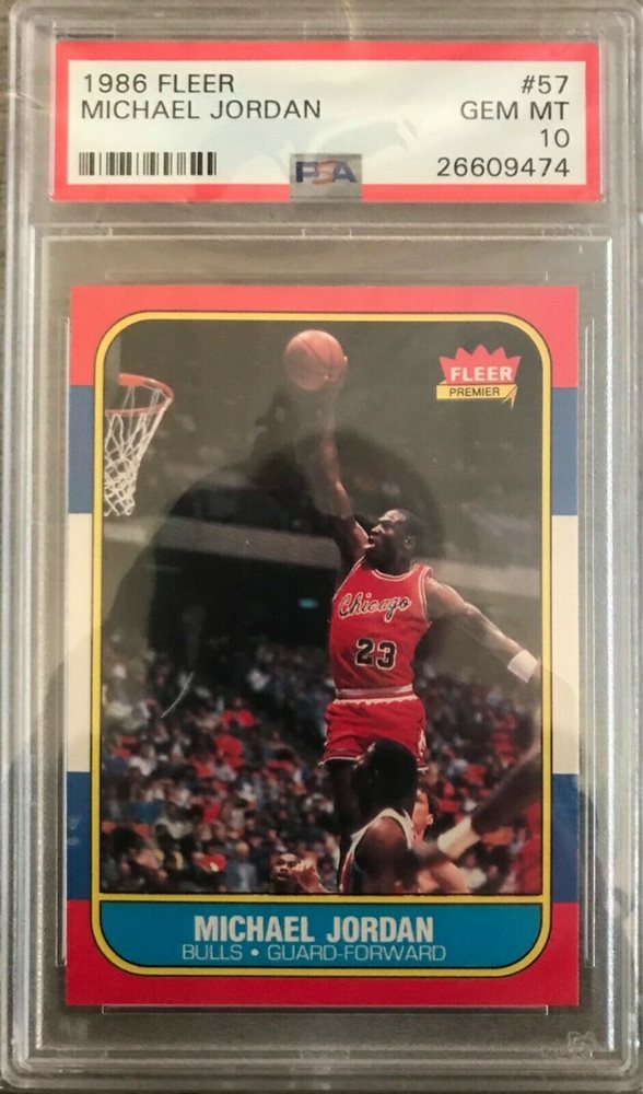 1986 fleer michael jordan rookie card psa 10