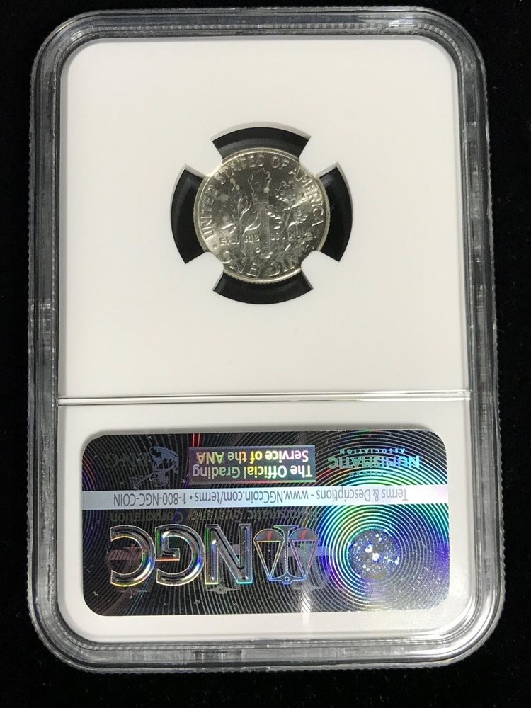 1955-D Roosevelt Silver Dime 10c ~ PCGS MS66 FB FULL BANDS ~ BLAST WHITE!