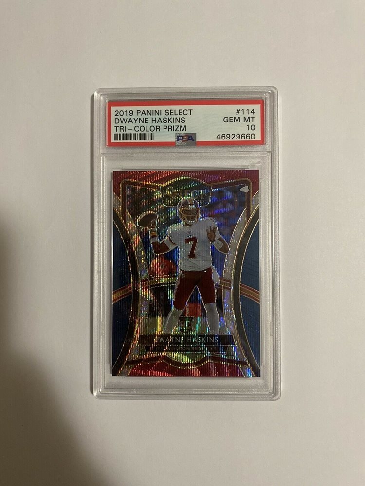 PANINI NFLカード SELECT PRIZM DWAYNE HASKINS WASHINGTON REDSKINS 04/25 #114 送料無料 中古 IT1 Dwayne Haskins 2019 Prizm #303 Red White Blue Price Guide