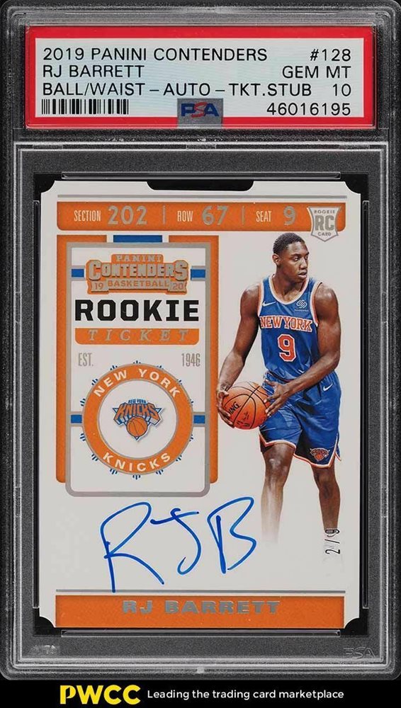 PANINI CONTENDERS RJ BARRETT RC AUTO