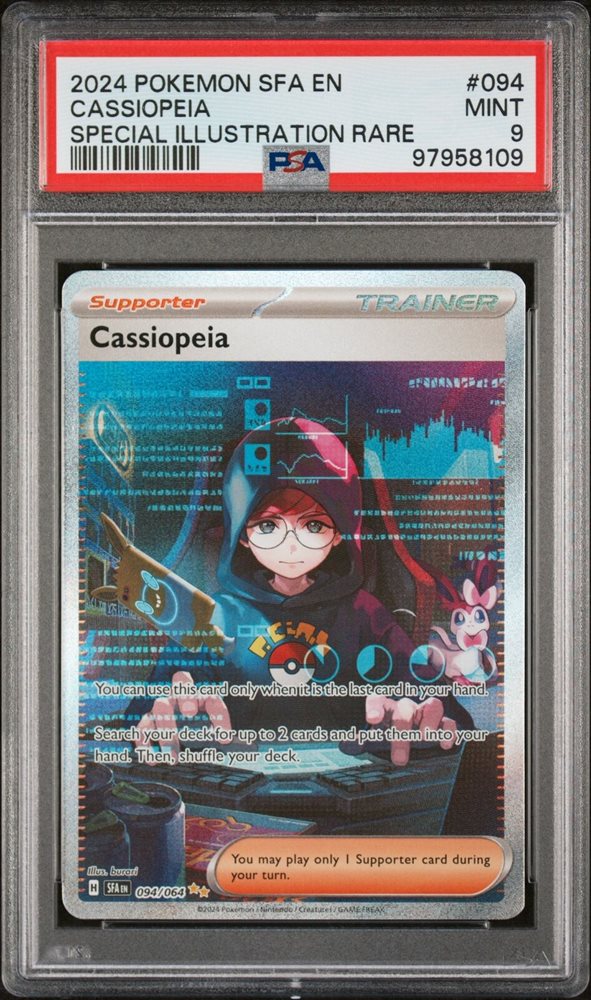 cassiopeia pokemon card price Scarlet and Violet Shrouded Fable #094/064 Special – Rotterdam Comics *Discounts are not available on Single Trading Cards* Cassiopeia 086/064 Shrouded Fable (SFA)