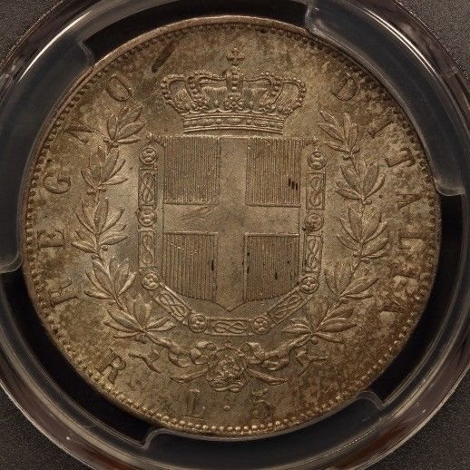 イタリア 5リラ 1877年 銀貨 PCGS XF45 c2103 イタリア 5リラ 1877年 銀貨 PCGS XF45 c2103 2025年最新
